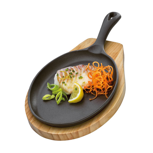 Servierpfanne ov.m.Holzbrett