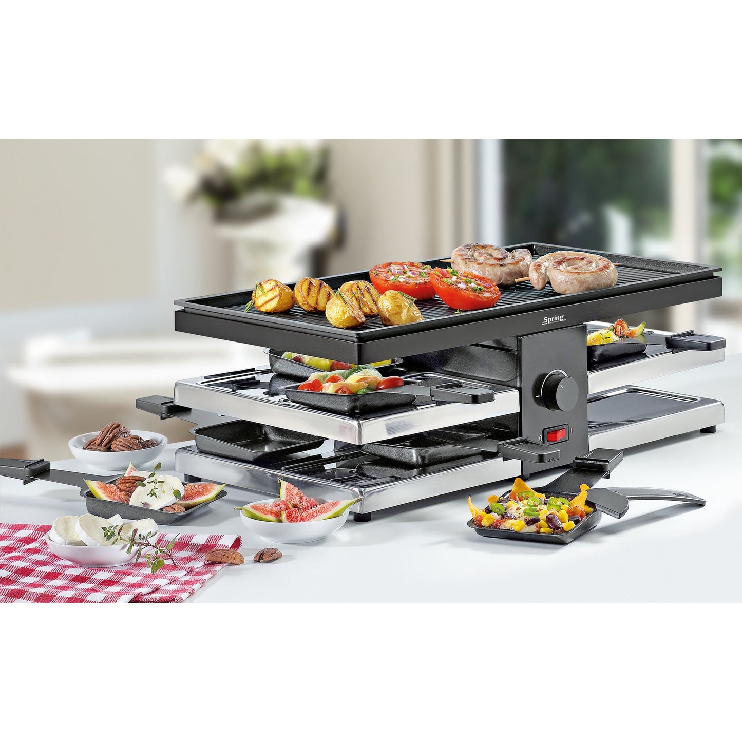 Raclette mit Alugrillplatte schwarz