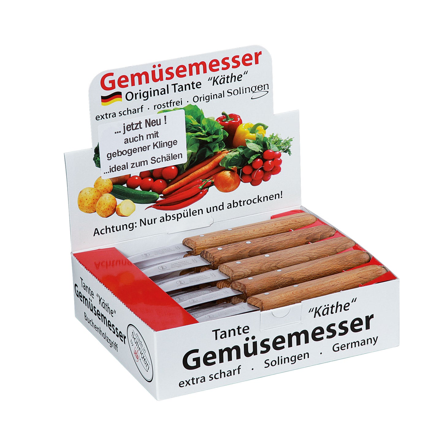 Gemüsemesser TANTE KÄTHE gebogen, Buche