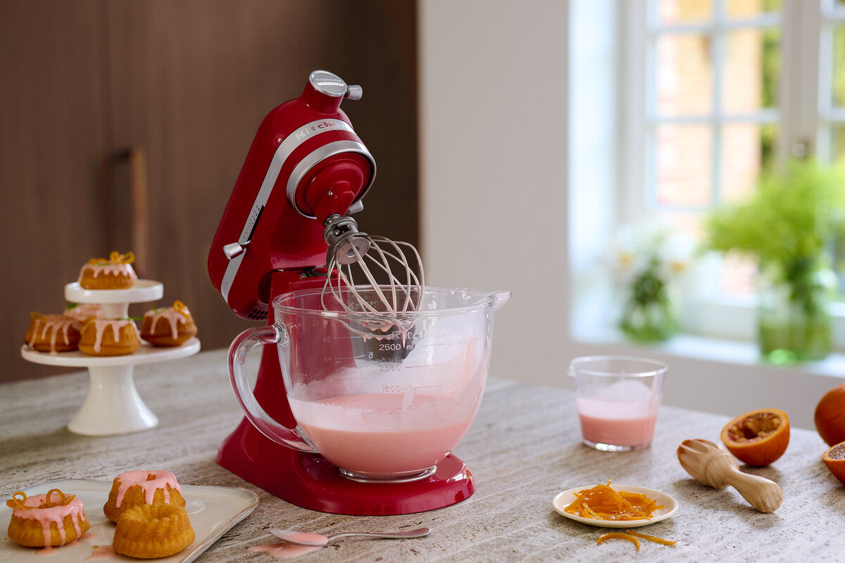 KitchenAid Zubehör Klar-Glasschüssel 3,3 L für KitchenAid MINI mit Griff + Silikondeckel (5KSM35GB)