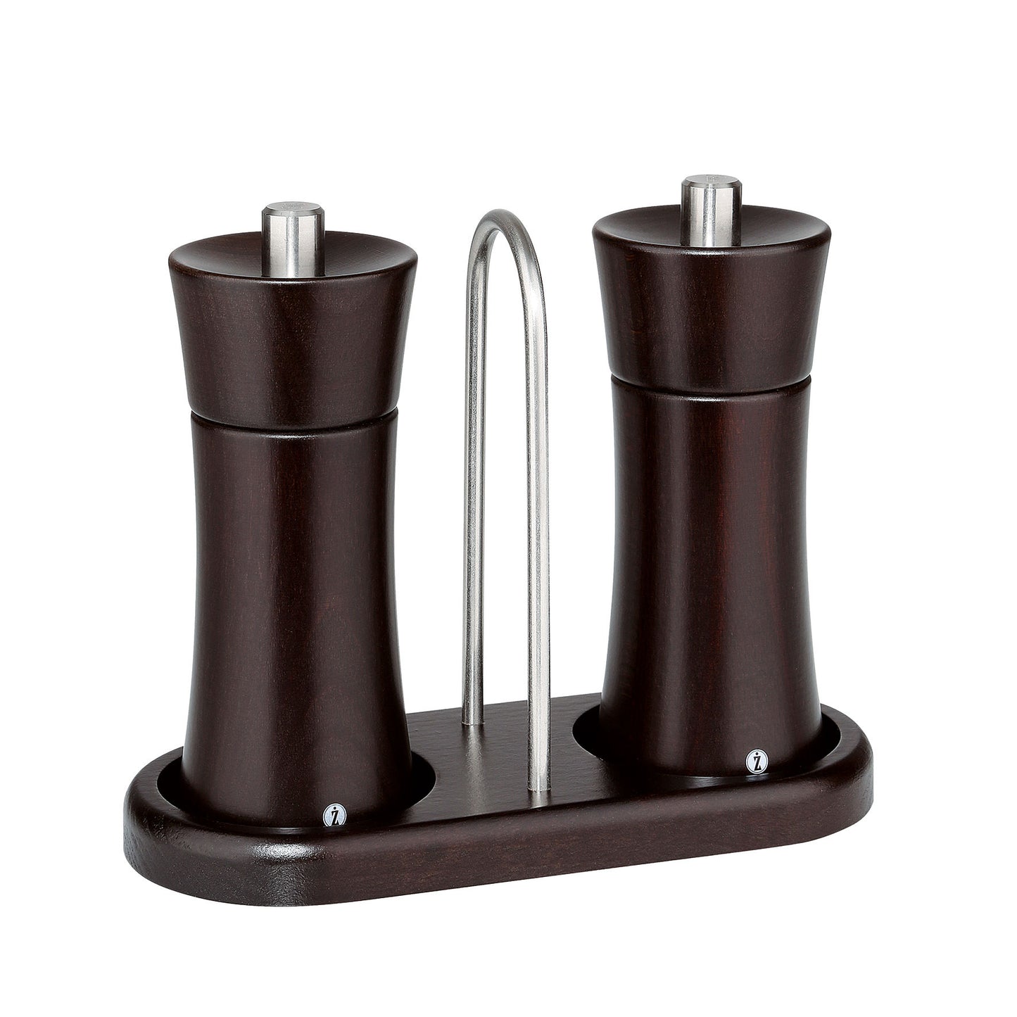 Mühlenuntersetzer mit Griff für 2 Mühlen wenge