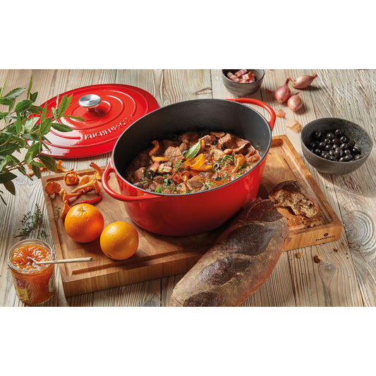 Bratentopf oval, 35 cm classic red