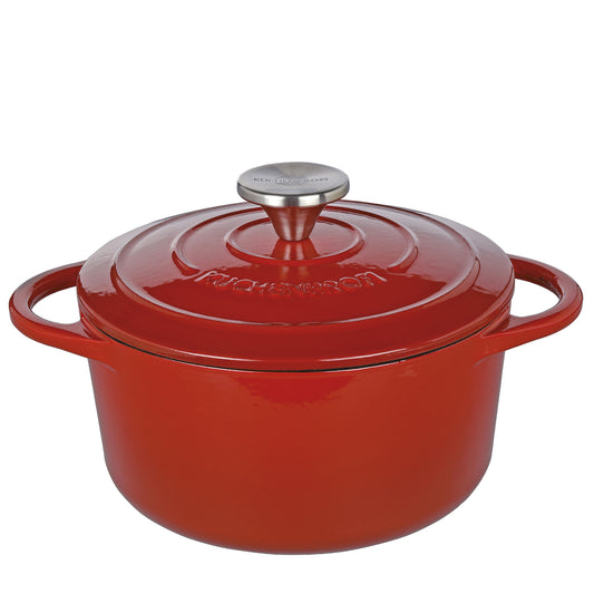 Bratentopf rund, 20 cm classic red