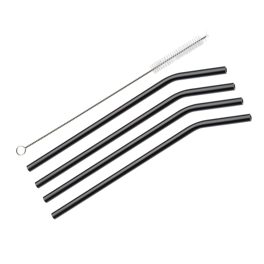 Trinkhalme VETRO NERO, gebogen