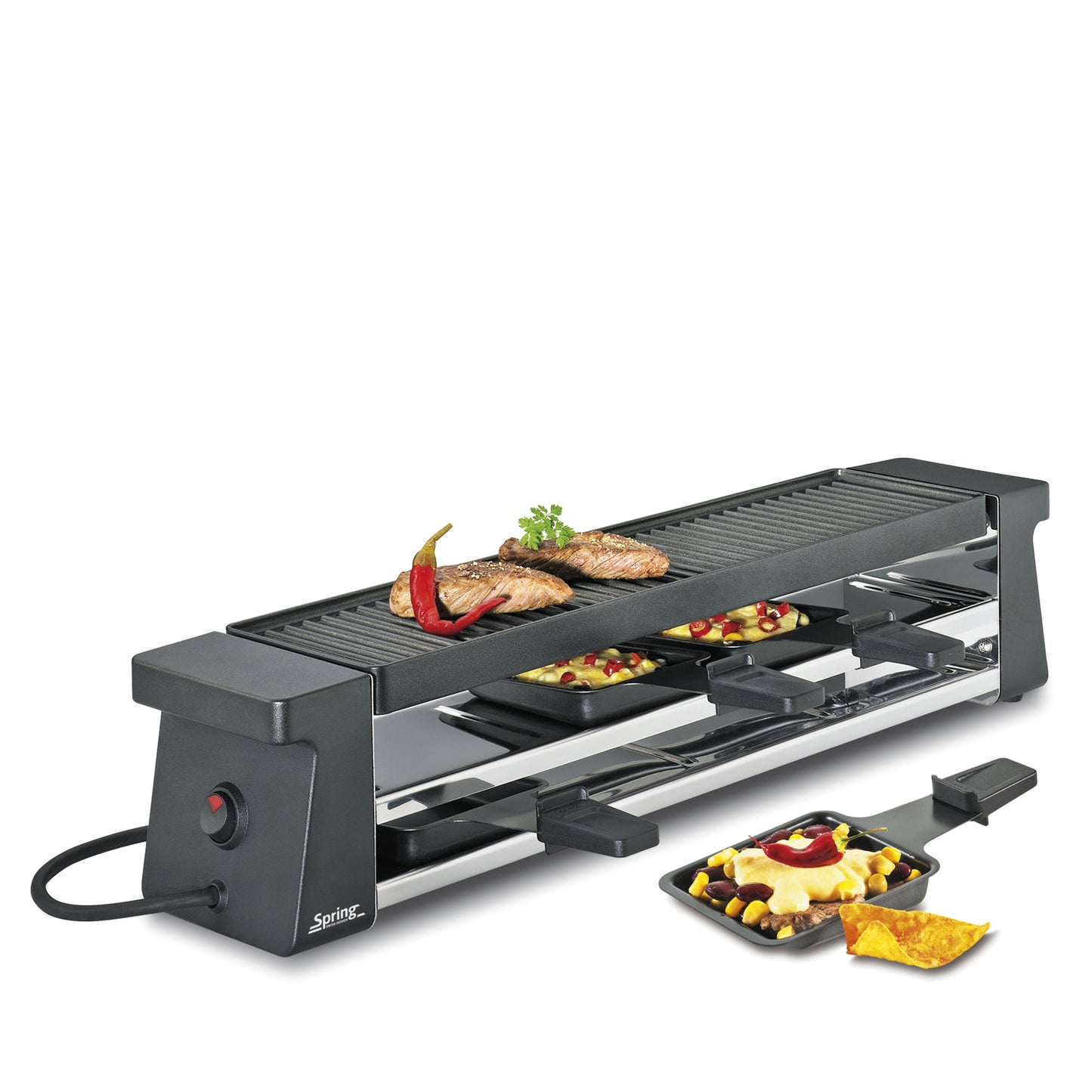 Raclette mit Alugrillplatte schwarz