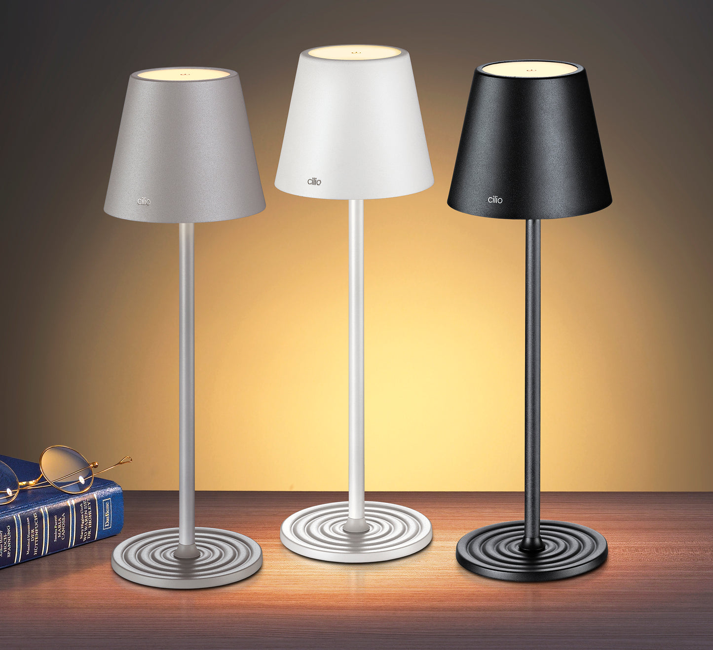 LED-Tischlampe SOLE grau