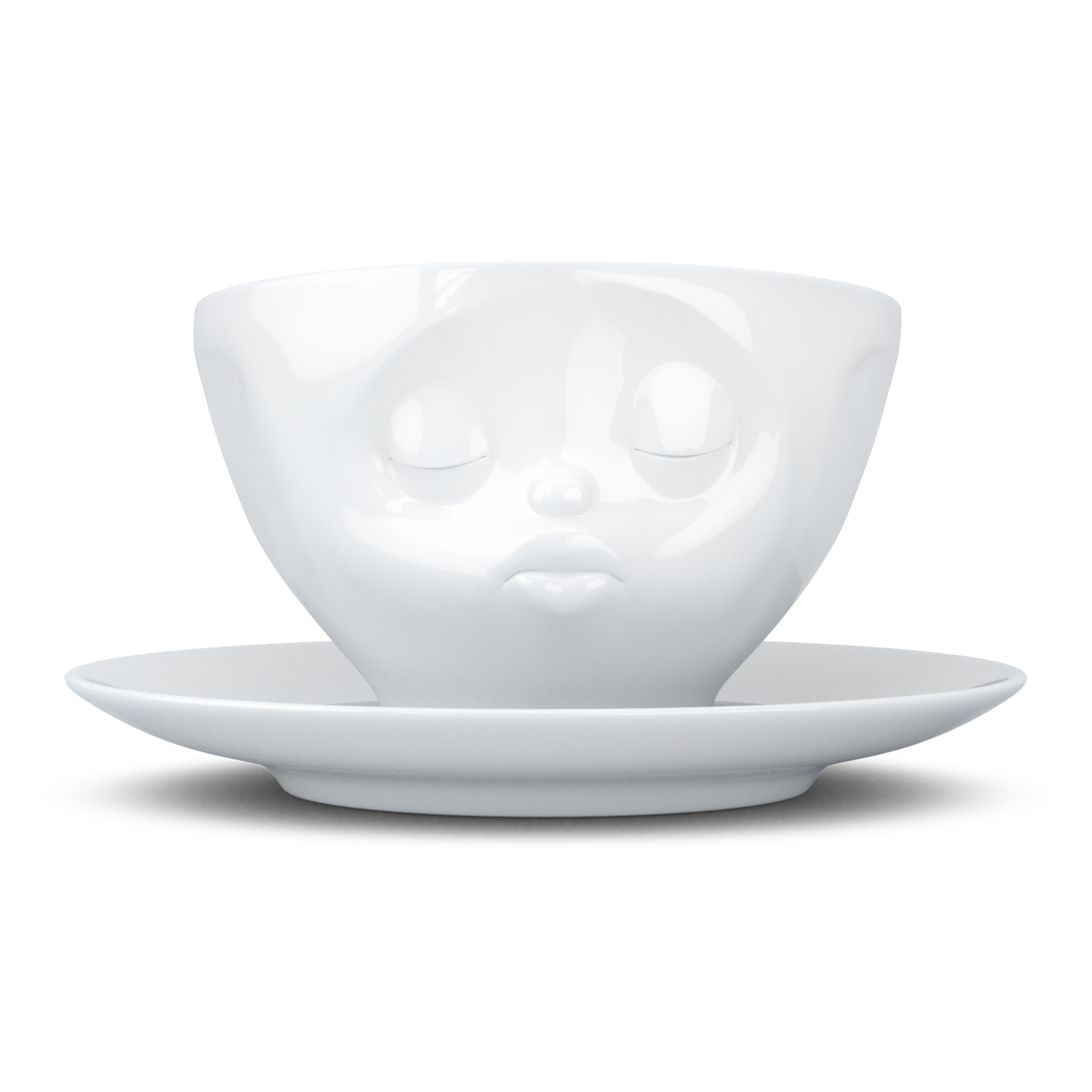 Schmunzel Kaffee Tasse küssend in weiß 200ml