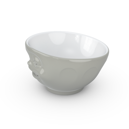 Schmunzel Schale zwinkernd außen in grau 500ml