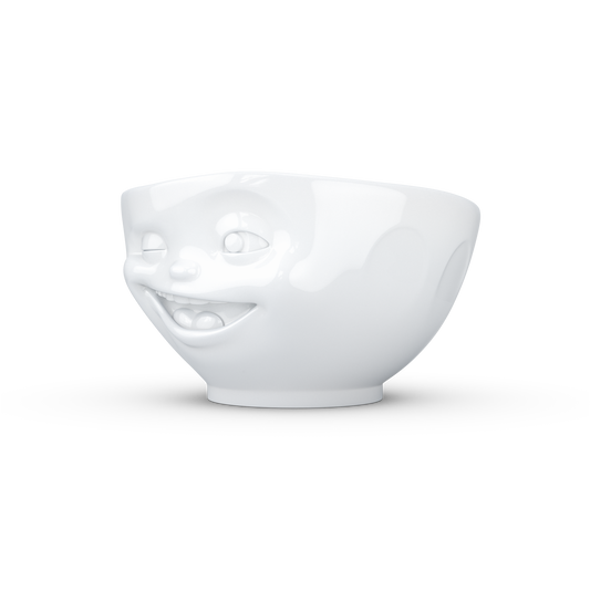Schmunzel Schale zwinkernd in weiß 500ml