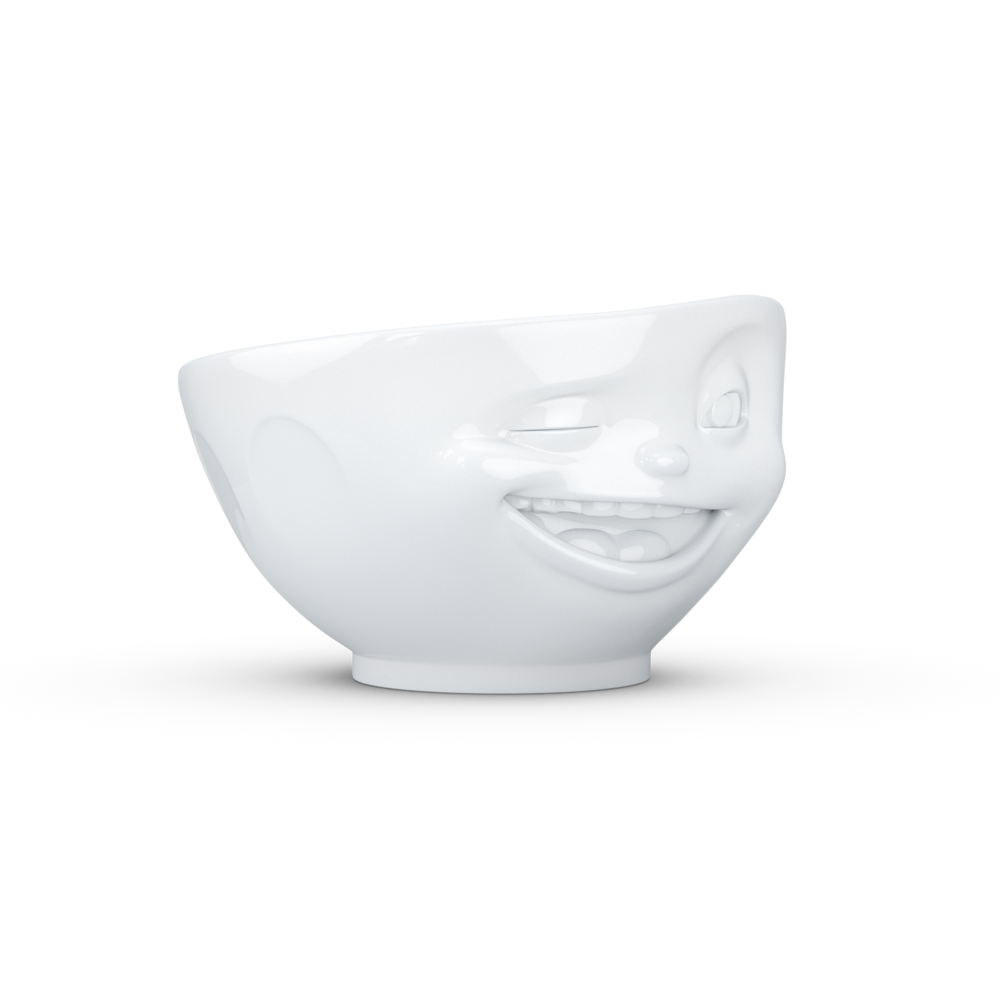 Schmunzel Schale zwinkernd in weiß 500ml