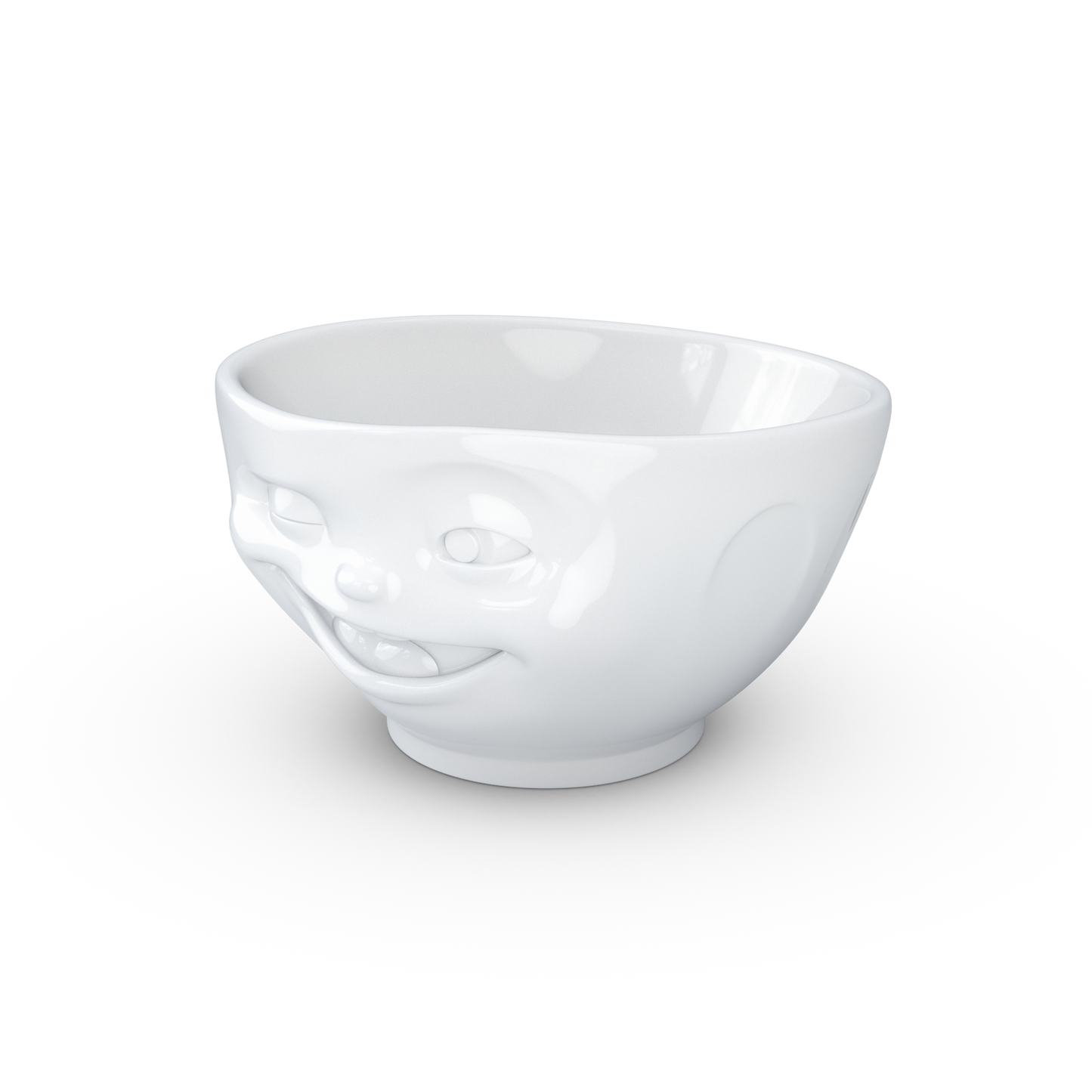 Schmunzel Schale zwinkernd in weiß 500ml