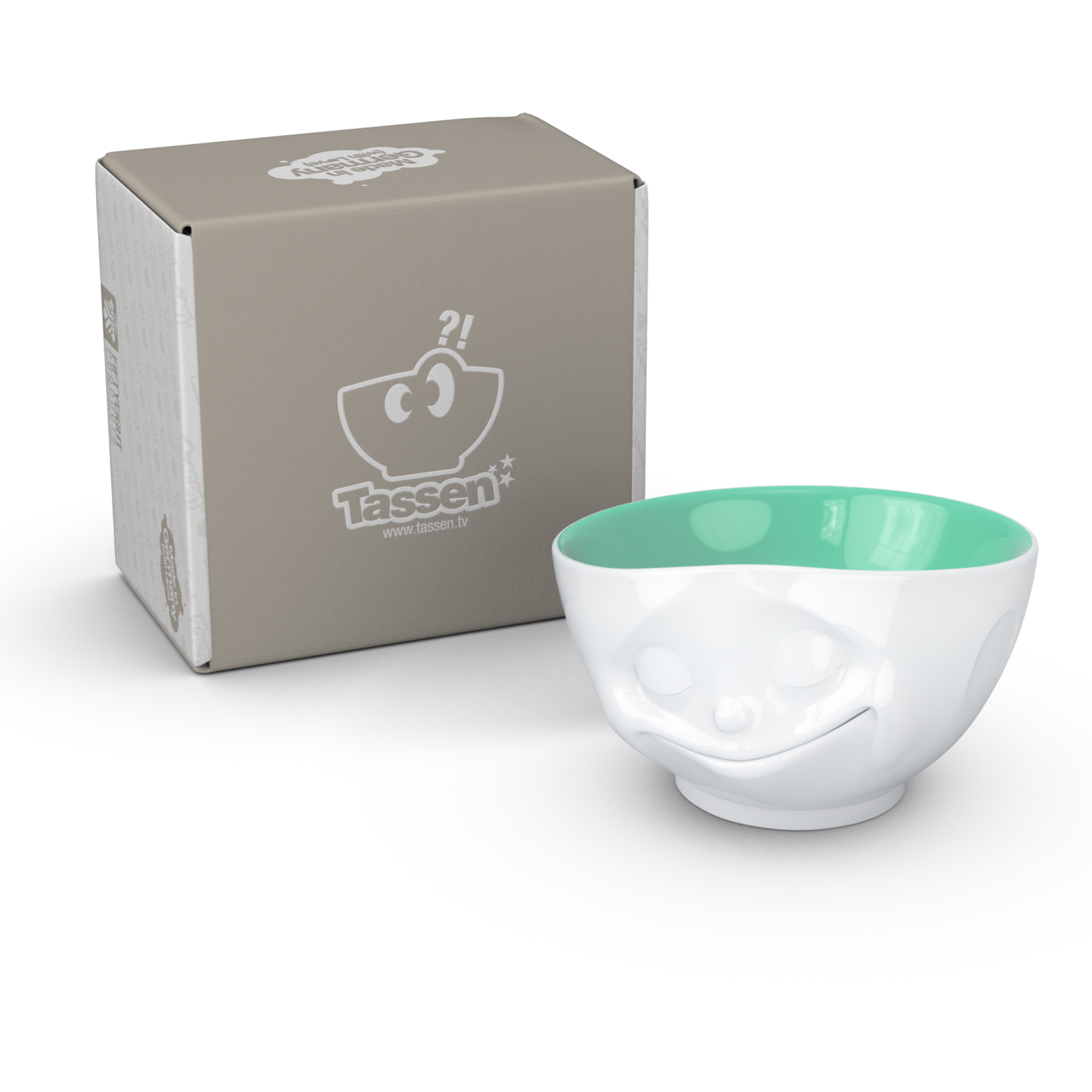 Schmunzel Schale glücklich innen Jade weiß 500ml