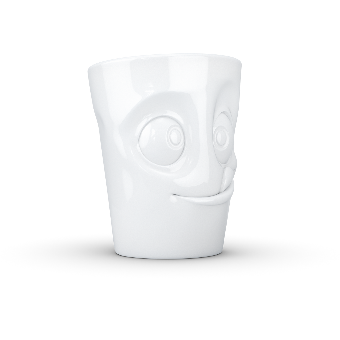 Schmunzel Henkelbecher lecker in weiß 350ml