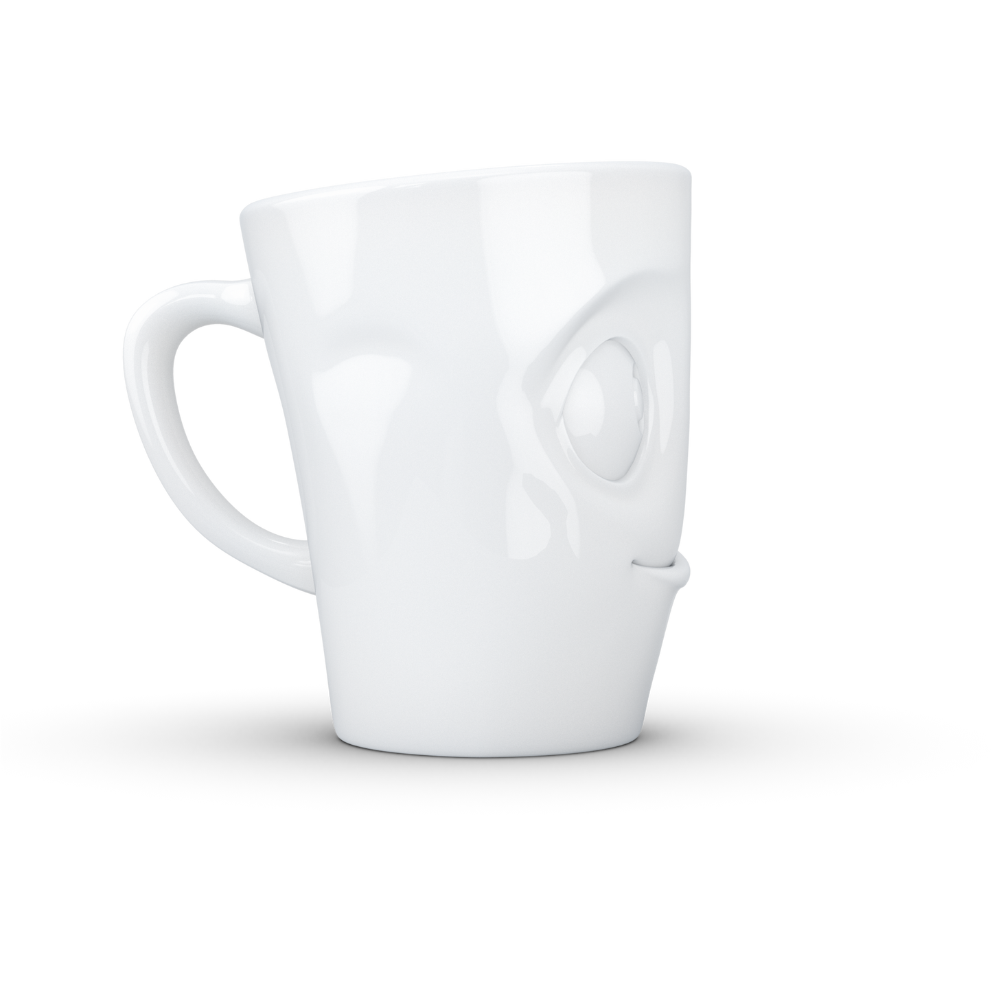 Schmunzel Henkelbecher lecker in weiß 350ml