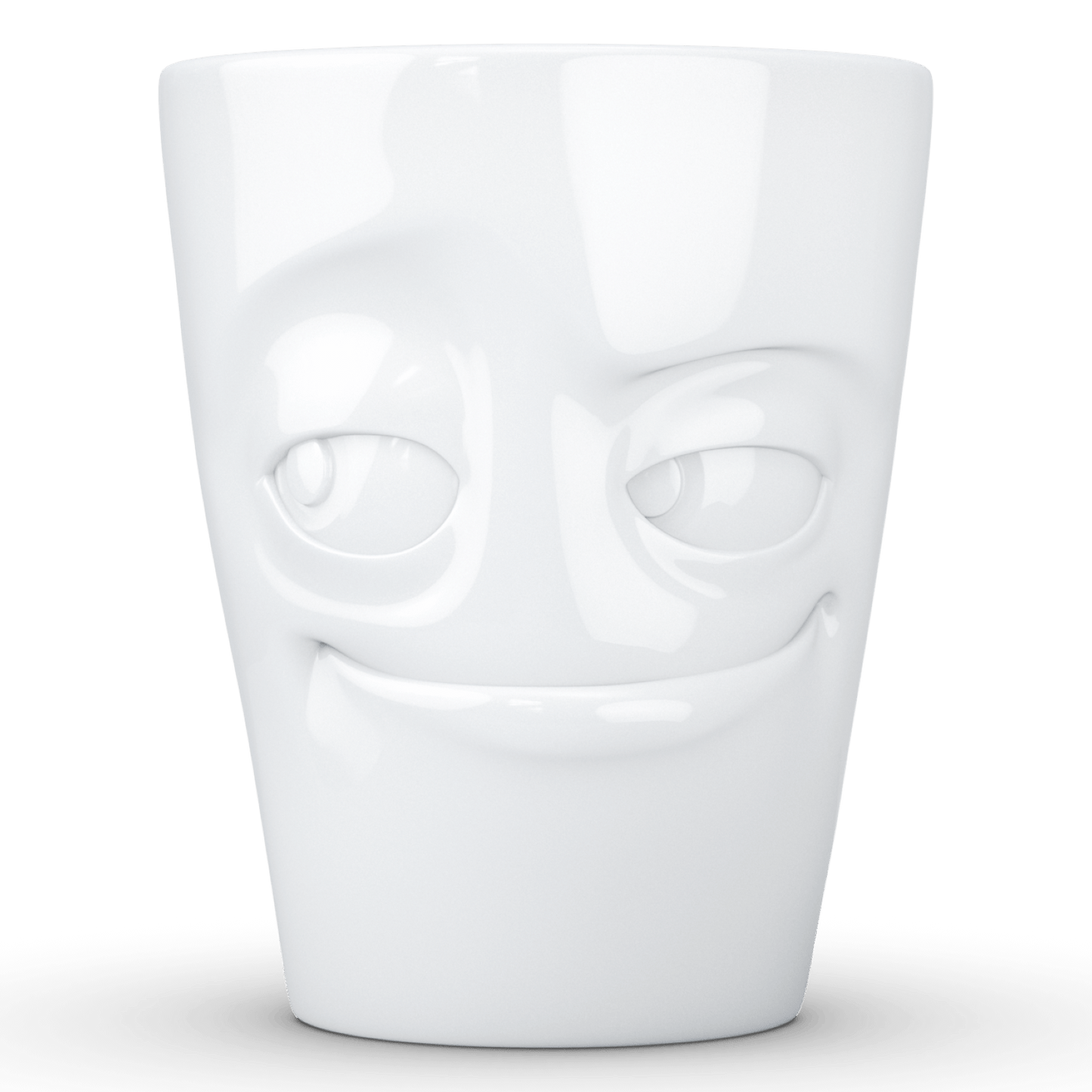 Schmunzel Henkelbecher verschmitzt in weiß 350ml