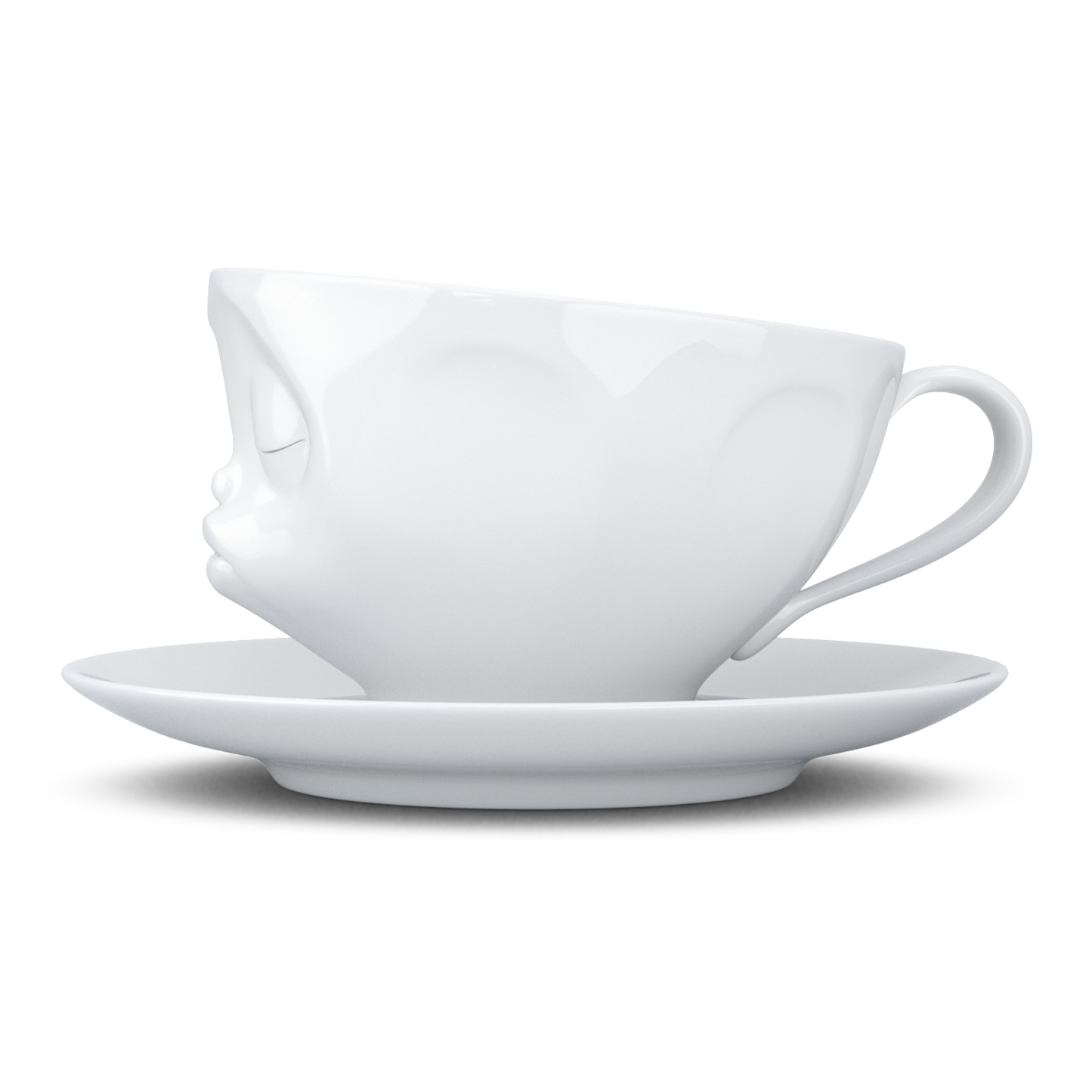 Schmunzel Kaffee Tasse küssend in weiß 200ml