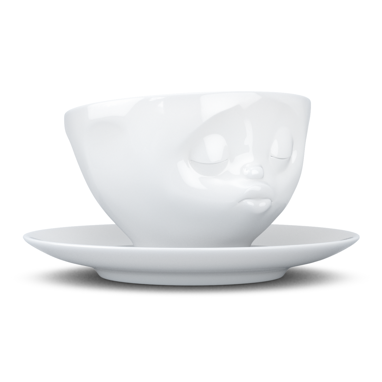 Schmunzel Kaffee Tasse küssend in weiß 200ml