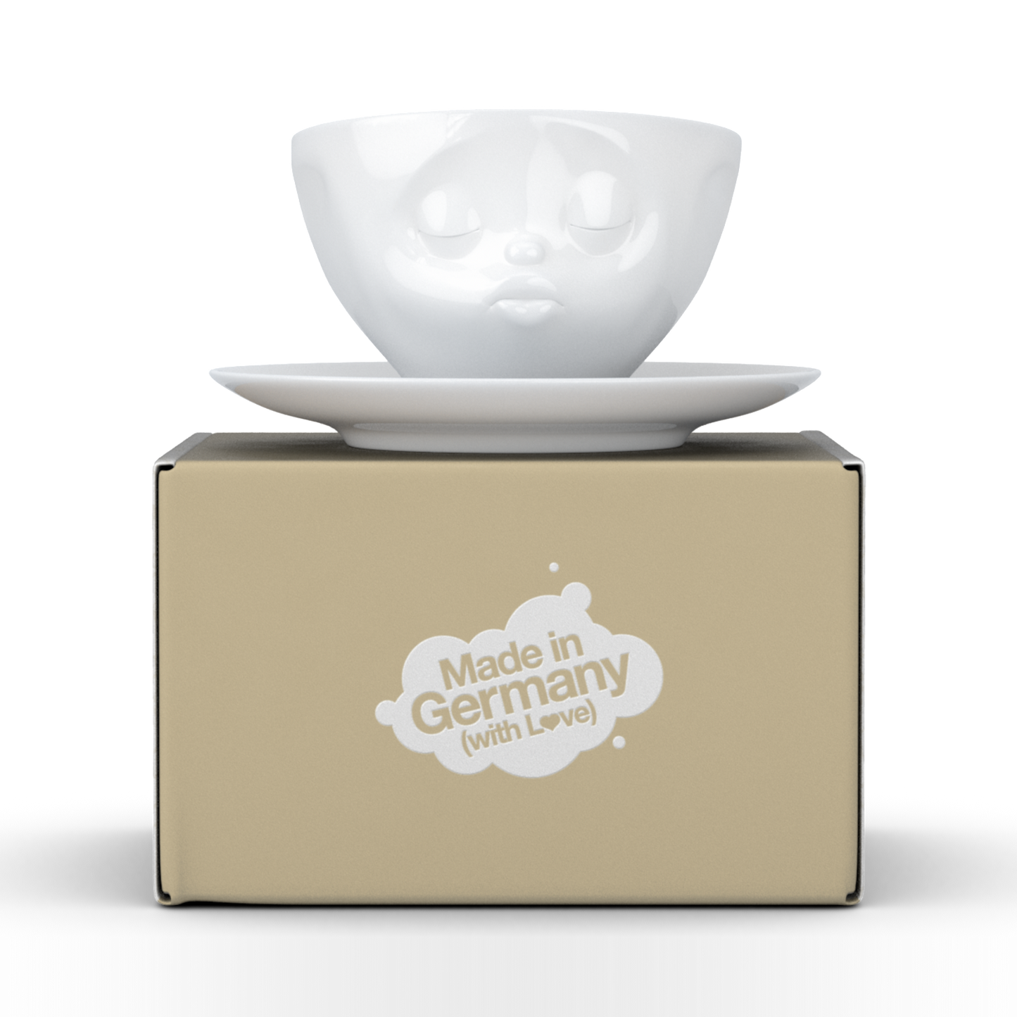 Schmunzel Kaffee Tasse küssend in weiß 200ml