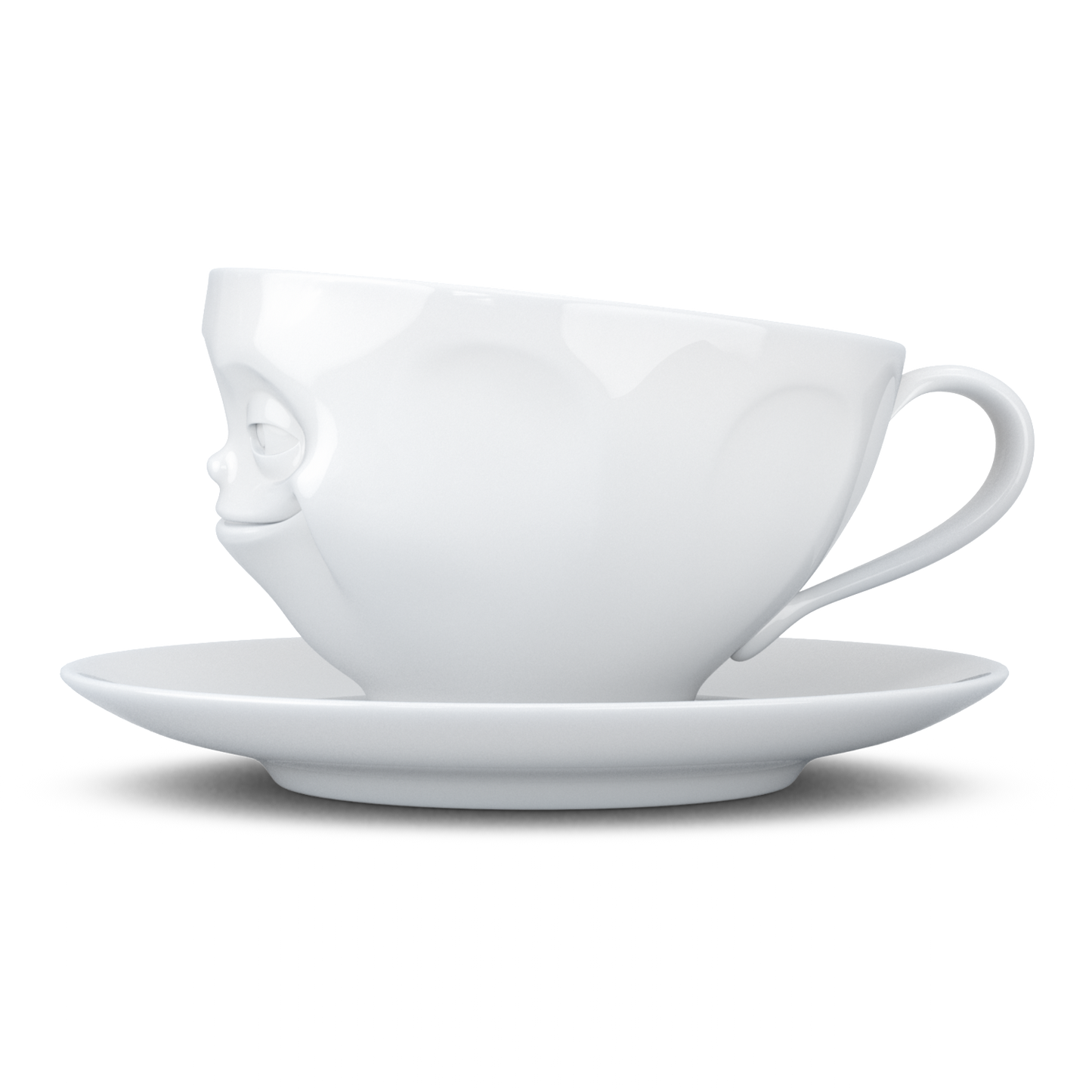 Schmunzel Kaffee Tasse grinsend in weiß 200ml