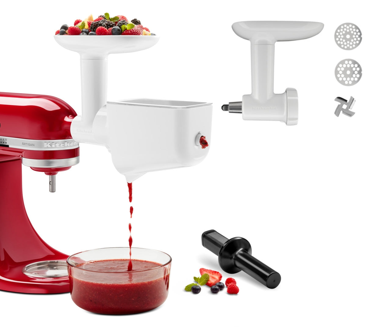 KitchenAid Zubehör Fleischwolf + Pürieraufsatz im Set (5KSMFVSFGA)