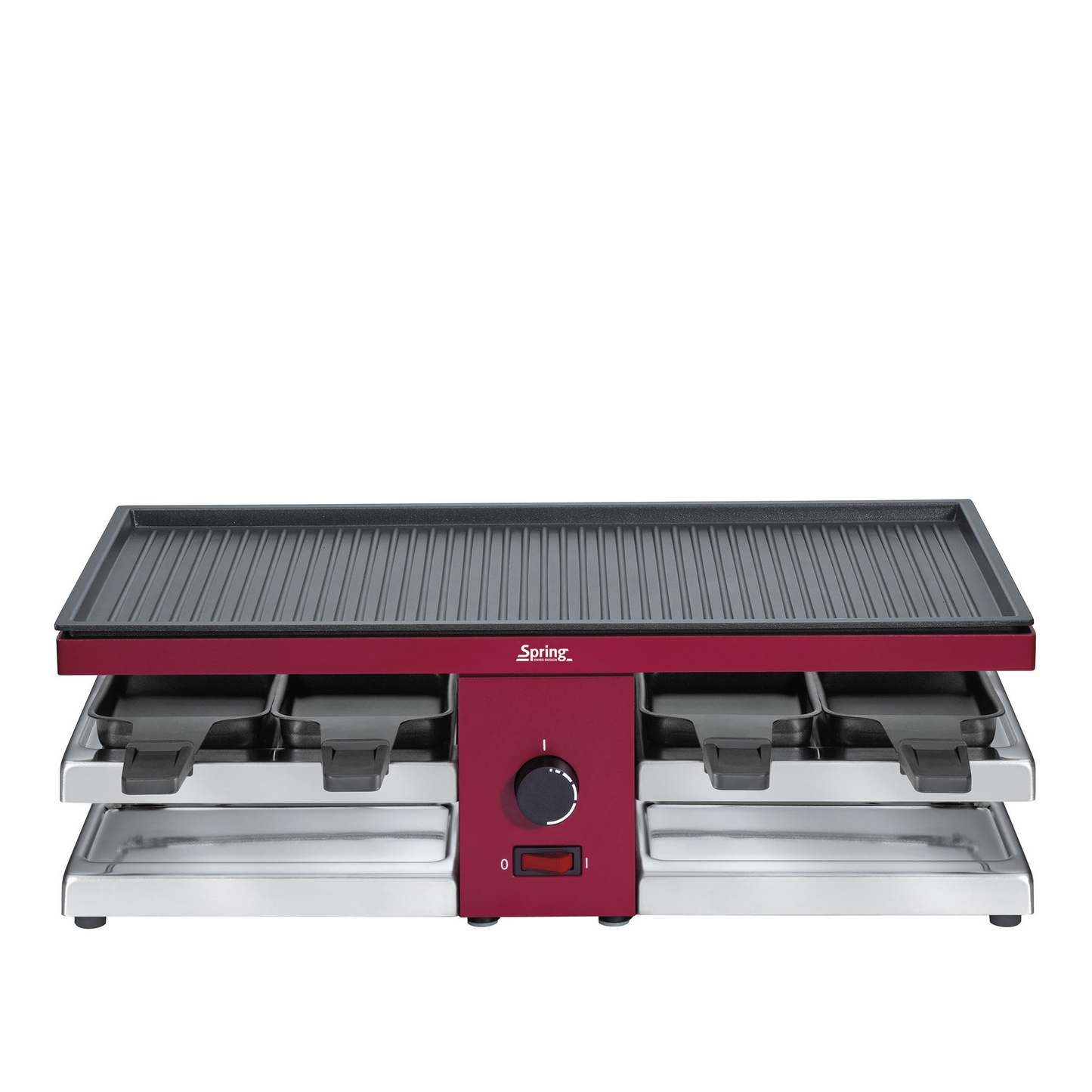 Raclette mit Alugrillplatte rot