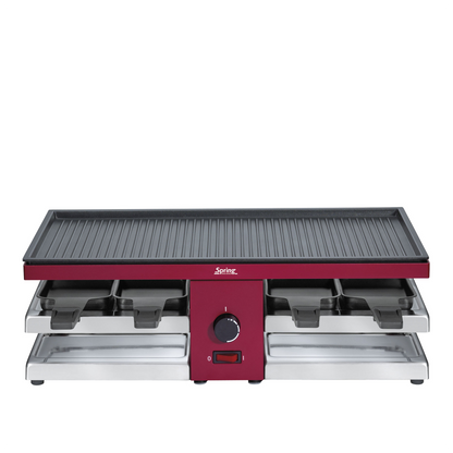 Raclette mit Alugrillplatte rot