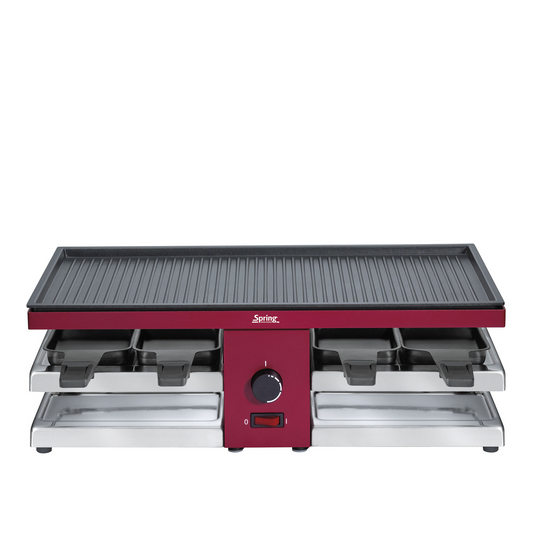 Raclette mit Alugrillplatte rot