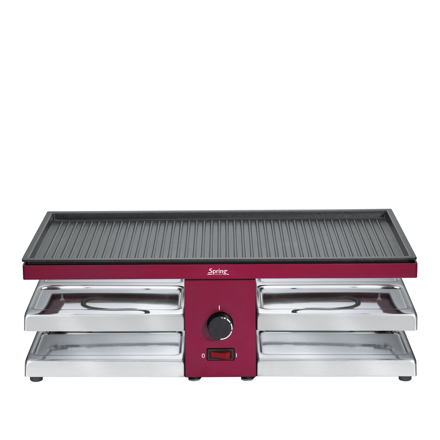 Raclette mit Alugrillplatte rot