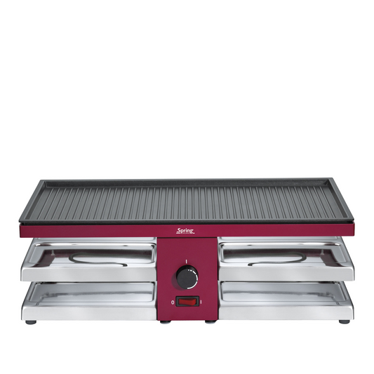 Raclette mit Alugrillplatte rot