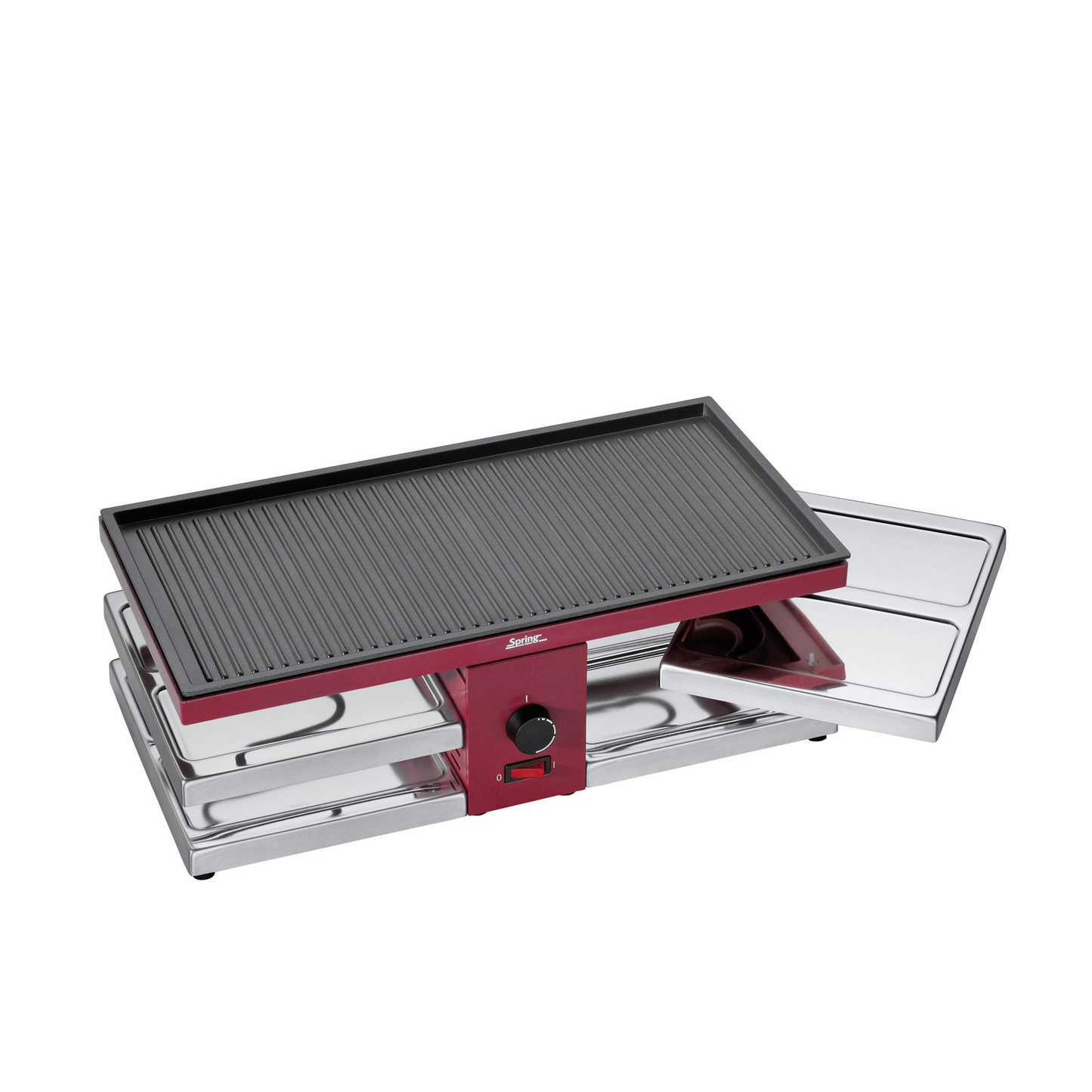 Raclette mit Alugrillplatte rot