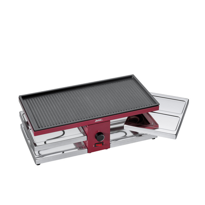 Raclette mit Alugrillplatte rot