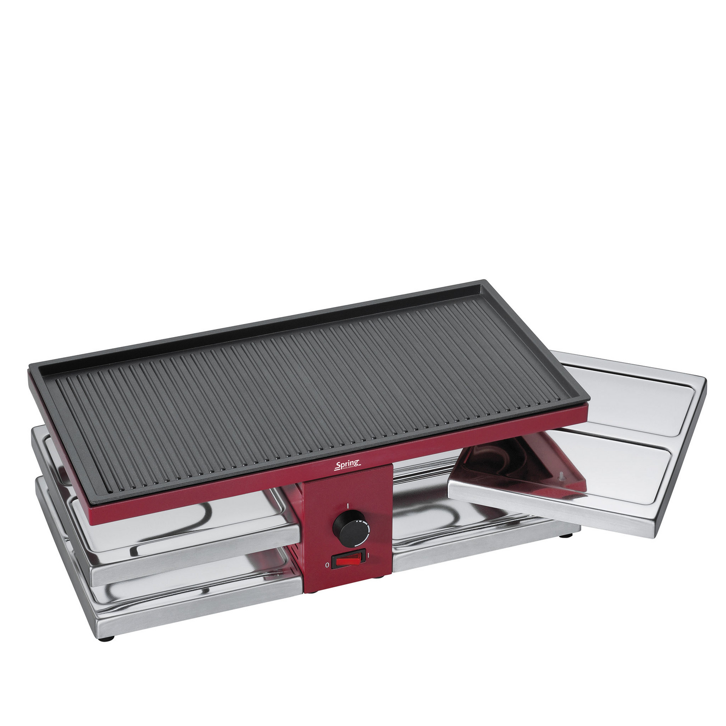 Raclette mit Alugrillplatte rot