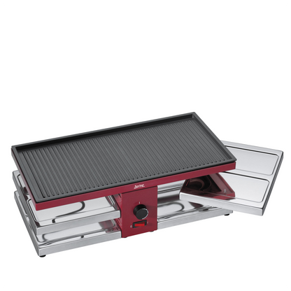 Raclette mit Alugrillplatte rot