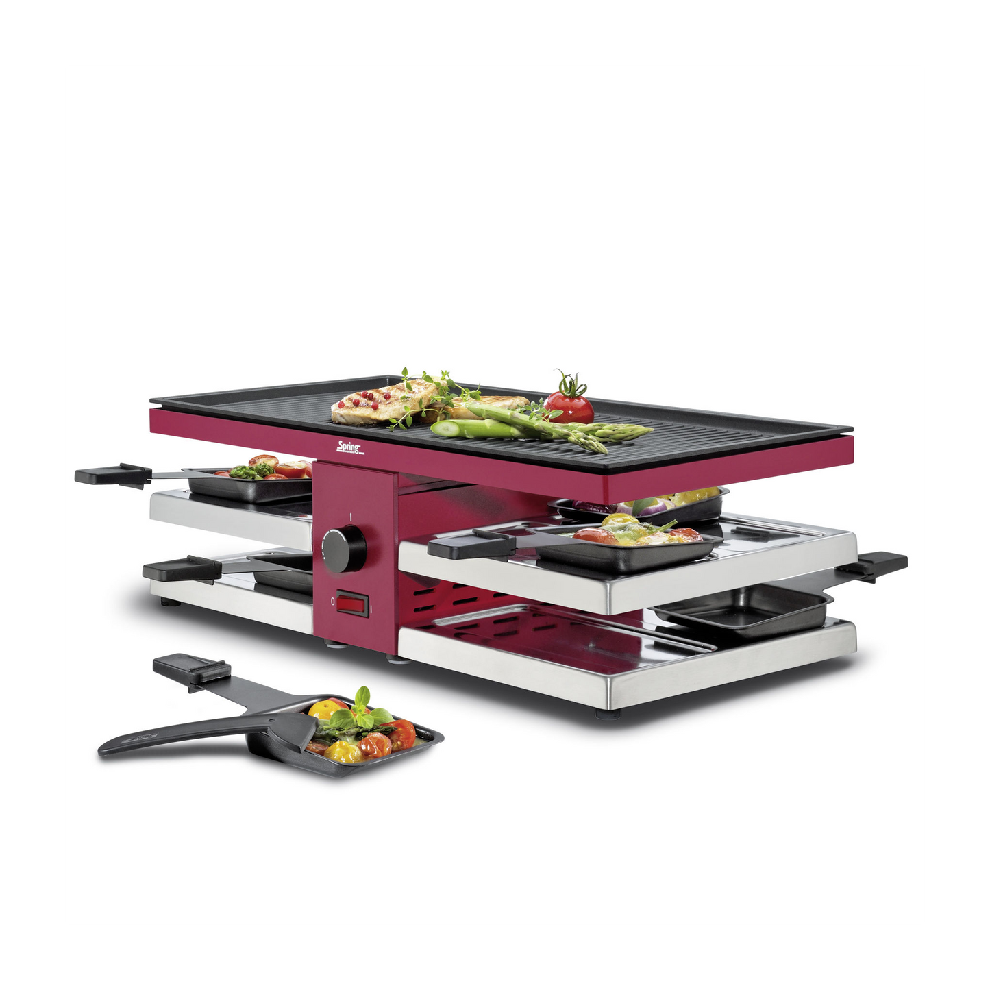 Raclette mit Alugrillplatte rot