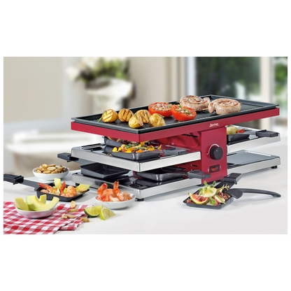 Raclette mit Alugrillplatte rot