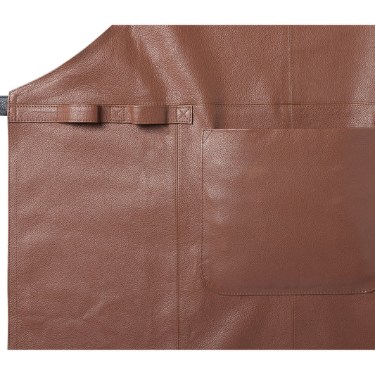 Latzschürze, Leder cognac