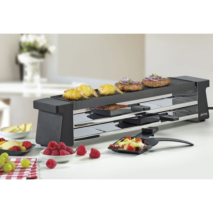 Raclette mit Alugrillplatte schwarz