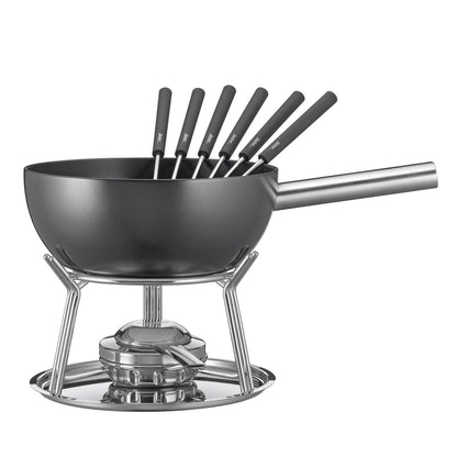 Fondue-Garnitur ALUMINIUM INDUKTION schwarz 23 cm