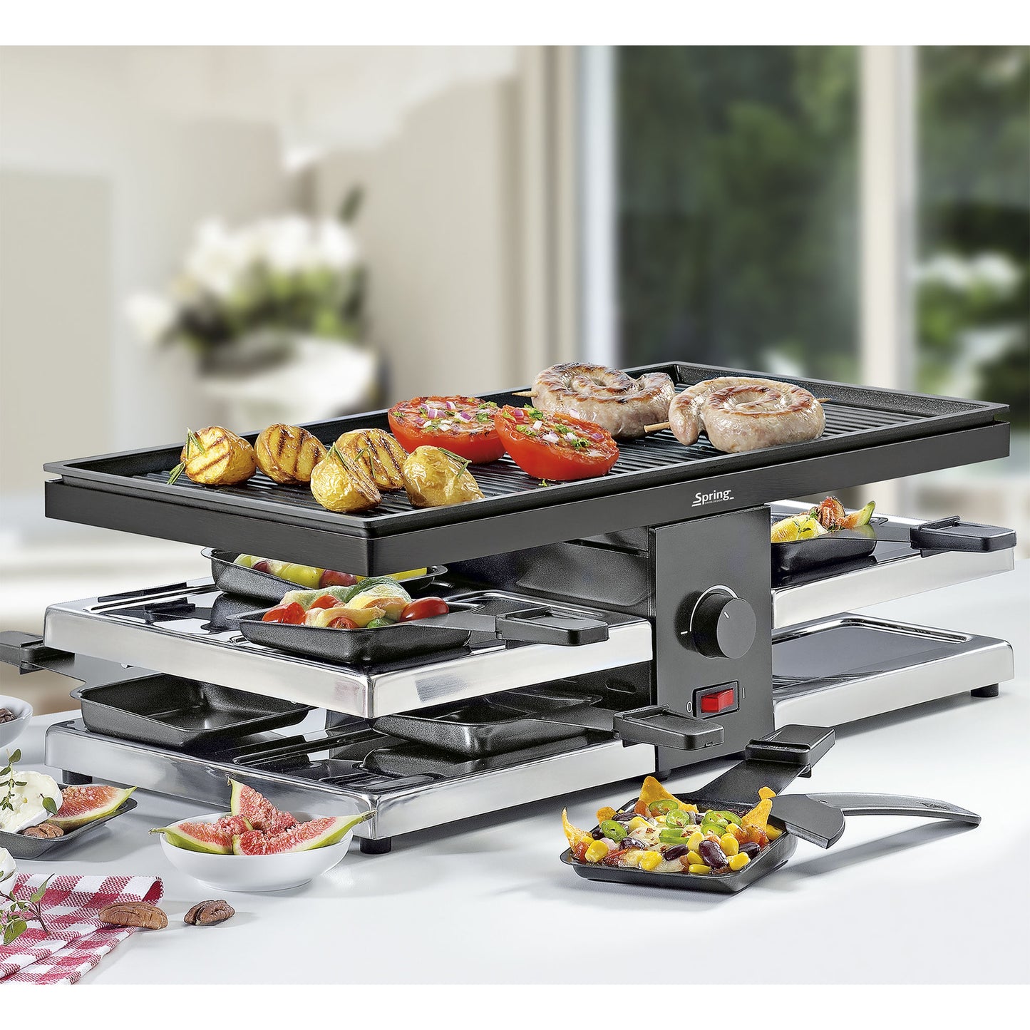 Raclette mit Alugrillplatte schwarz