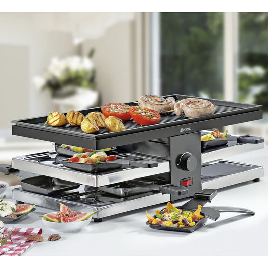 Raclette mit Alugrillplatte schwarz