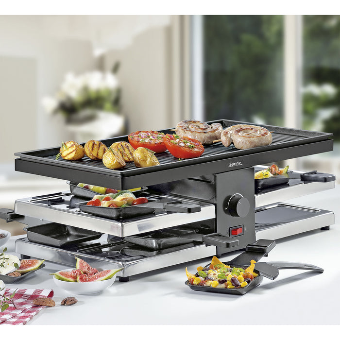 Raclette mit Alugrillplatte schwarz - Ansicht 2