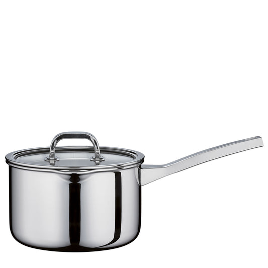Stielkasserolle hoch mit Glasdeckel 18 cm