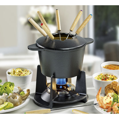 Fondue-Garnitur GRENOBLE schwarz matt 16 cm