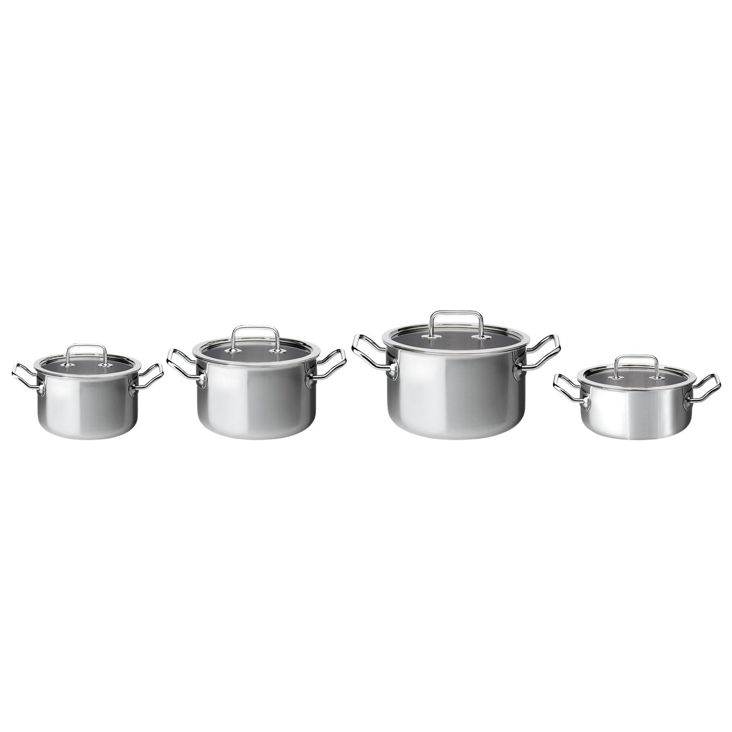 Topf-Set 4-teilig mit Glasdeckel