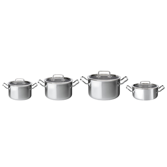 Topf-Set 4-teilig mit Glasdeckel
