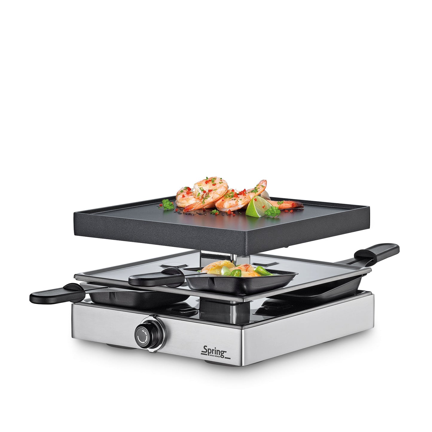 Raclette mit Alugrillplatte silber
