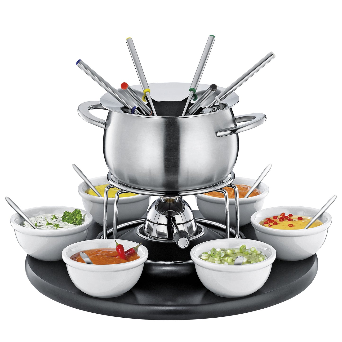 Fondue-Garnitur CAROUSEL schwarz 22-teilig