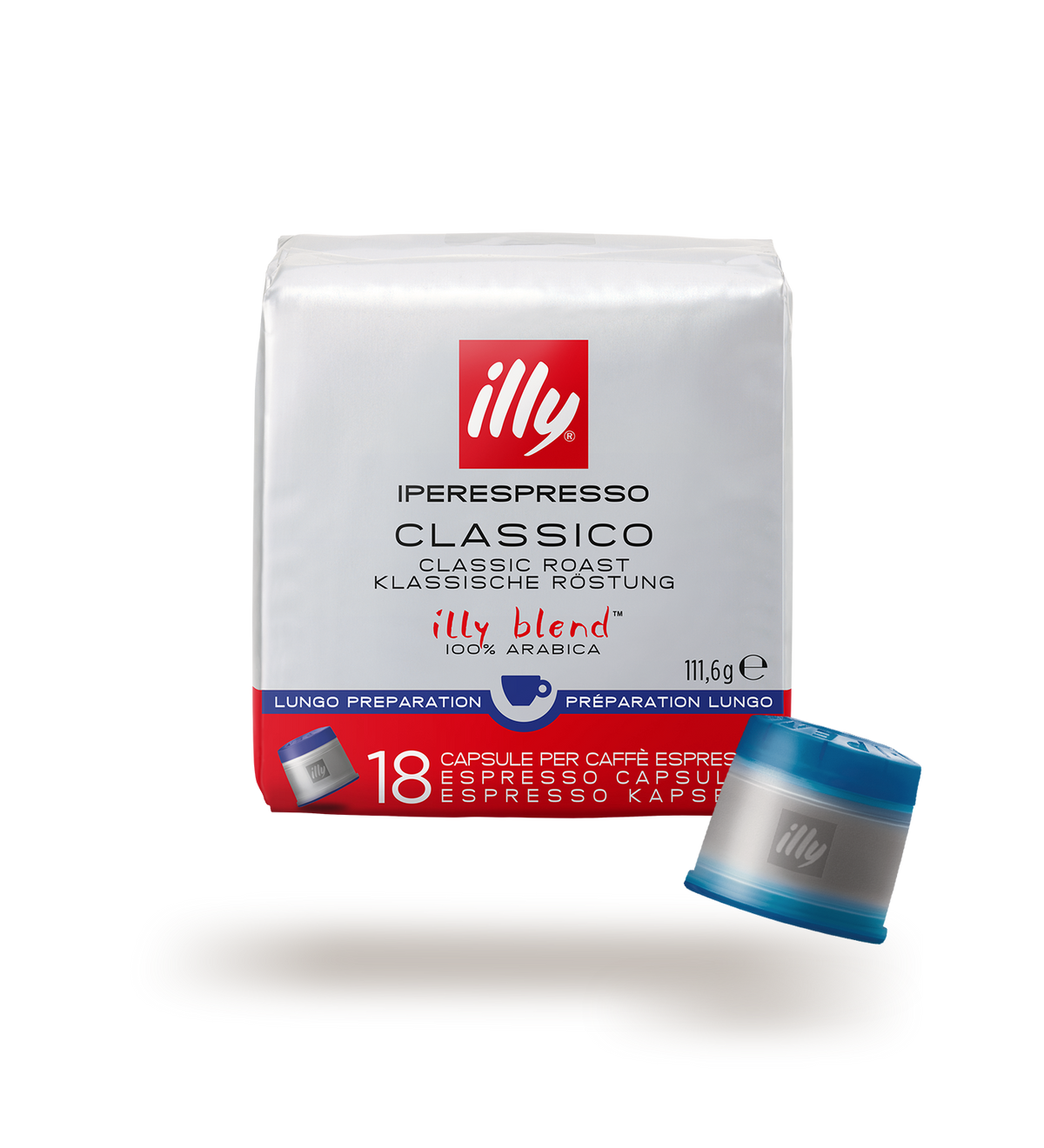 illy Classico Lungo Iperespresso Kaffeekapseln, 18 Kapseln