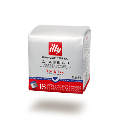 illy Classico Lungo Iperespresso Kaffeekapseln, 18 Kapseln