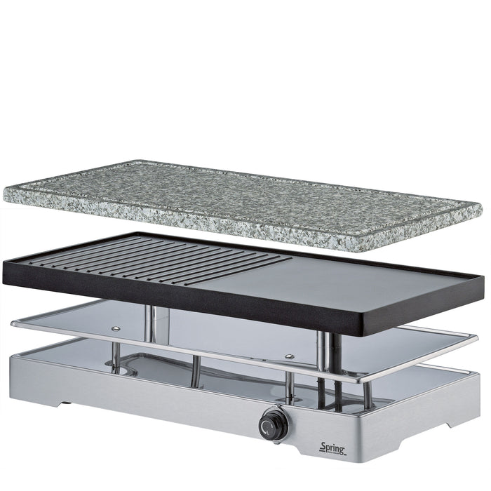 Raclette mit Alugrillplatte + Granitstein - Ansicht 2
